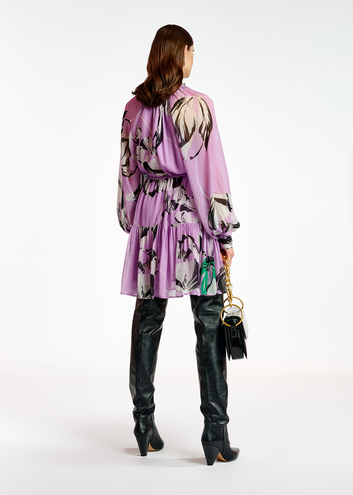 Robe mini lilas à imprimé fleuri RE—SSENTIEL seconde main photo 5