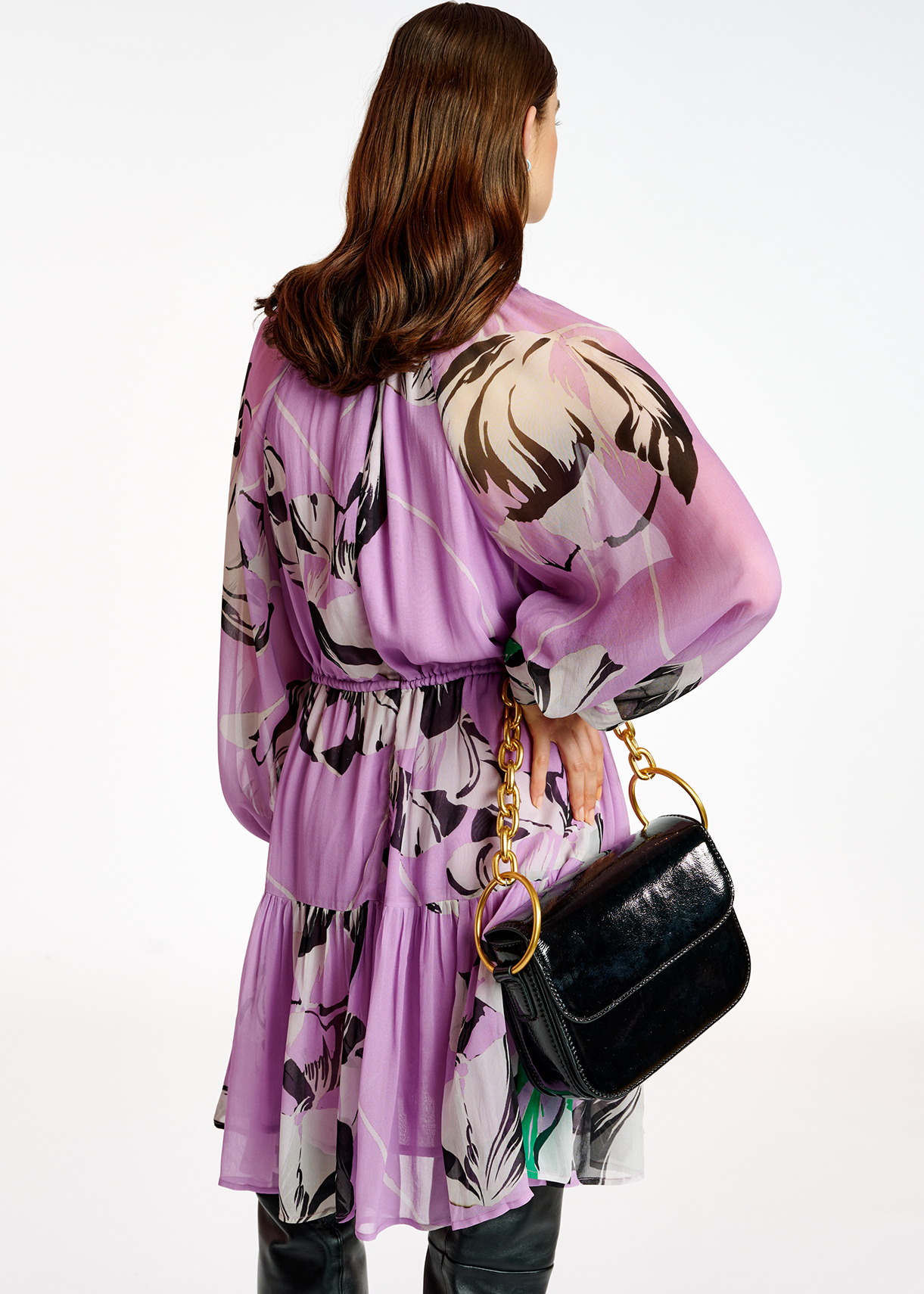 Robe mini lilas à imprimé fleuri RE—SSENTIEL seconde main photo 6