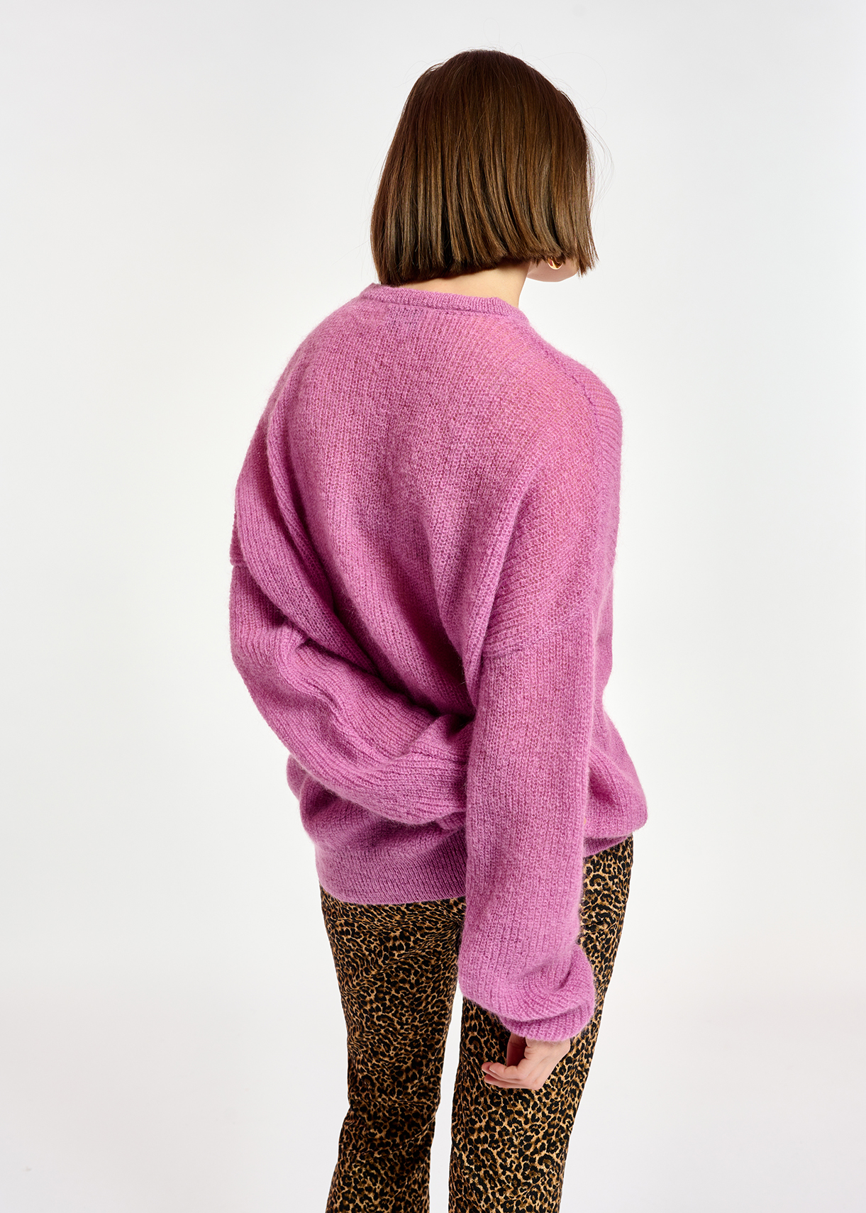 Pull oversize lilas en mohair mélangé RE—SSENTIEL seconde main photo 4