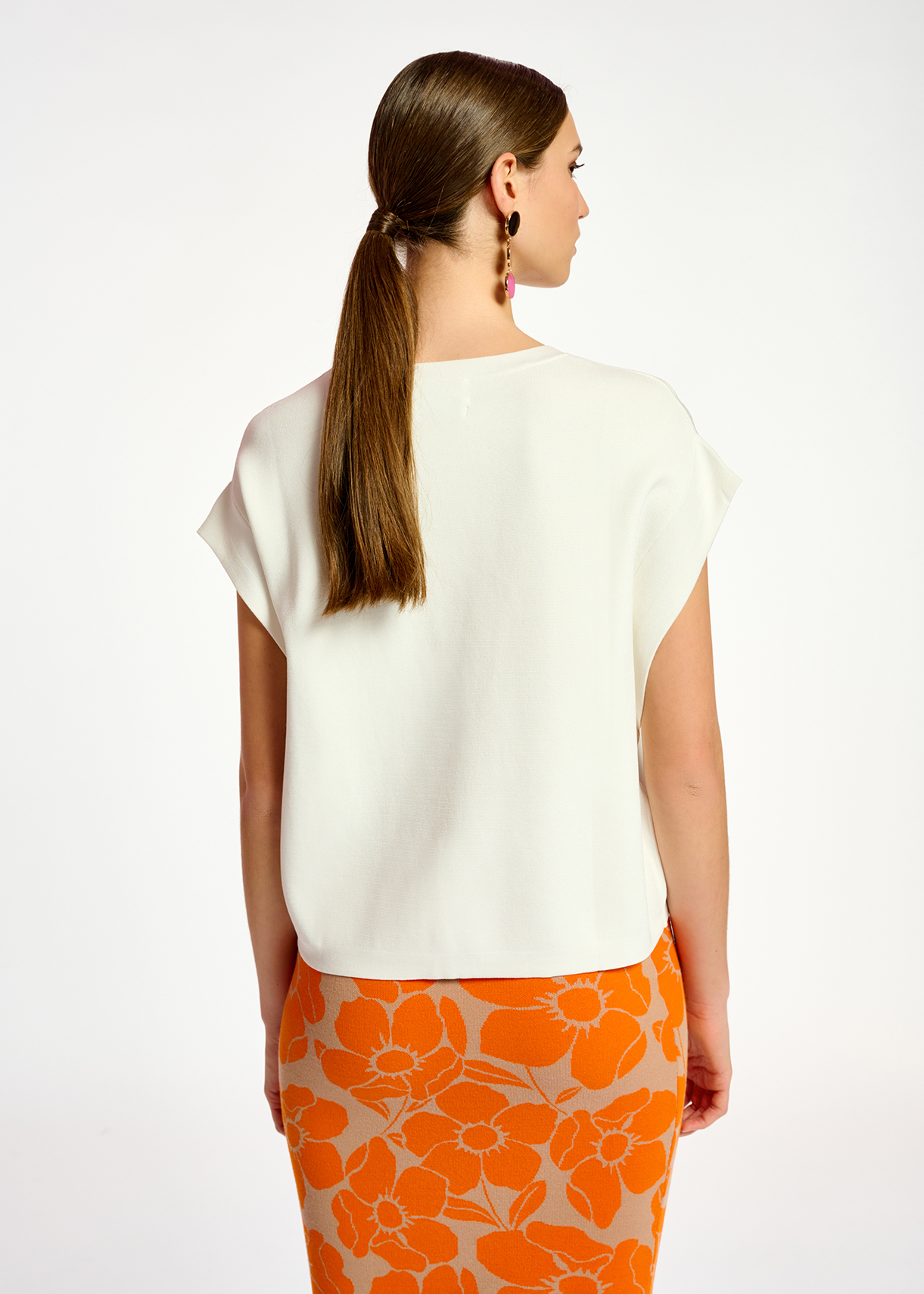 Pull sans manches en tricot blanc cassé RE—SSENTIEL seconde main photo 6