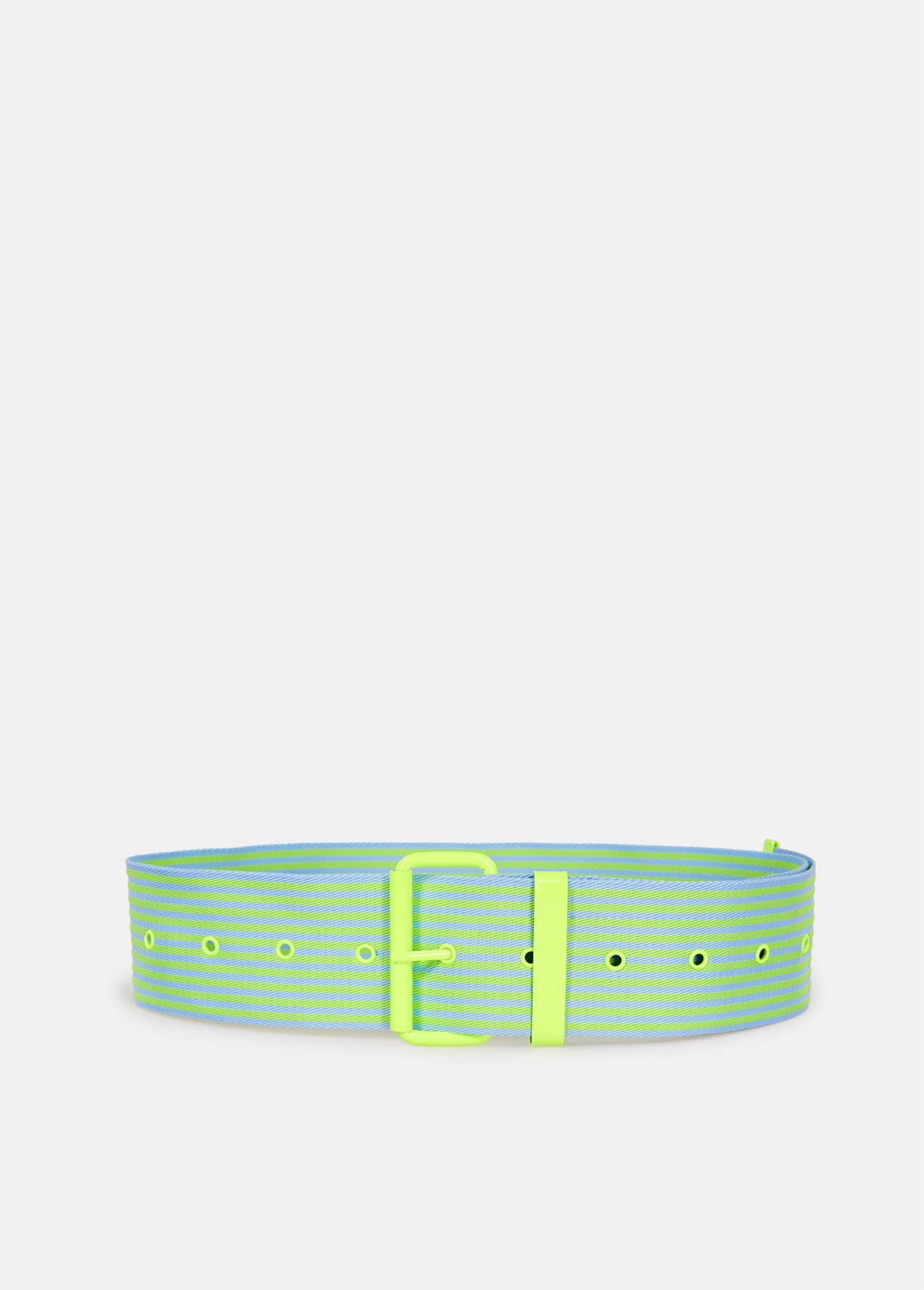 Neon yellow and light blue striped canvas belt RE—SSENTIEL second-hand photo 7