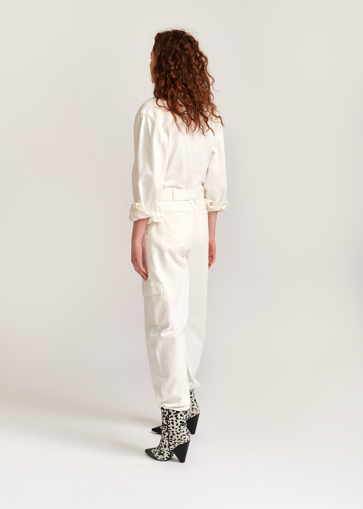 Gebroken witte jeans jumpsuit RE—SSENTIEL tweedehands photo 6