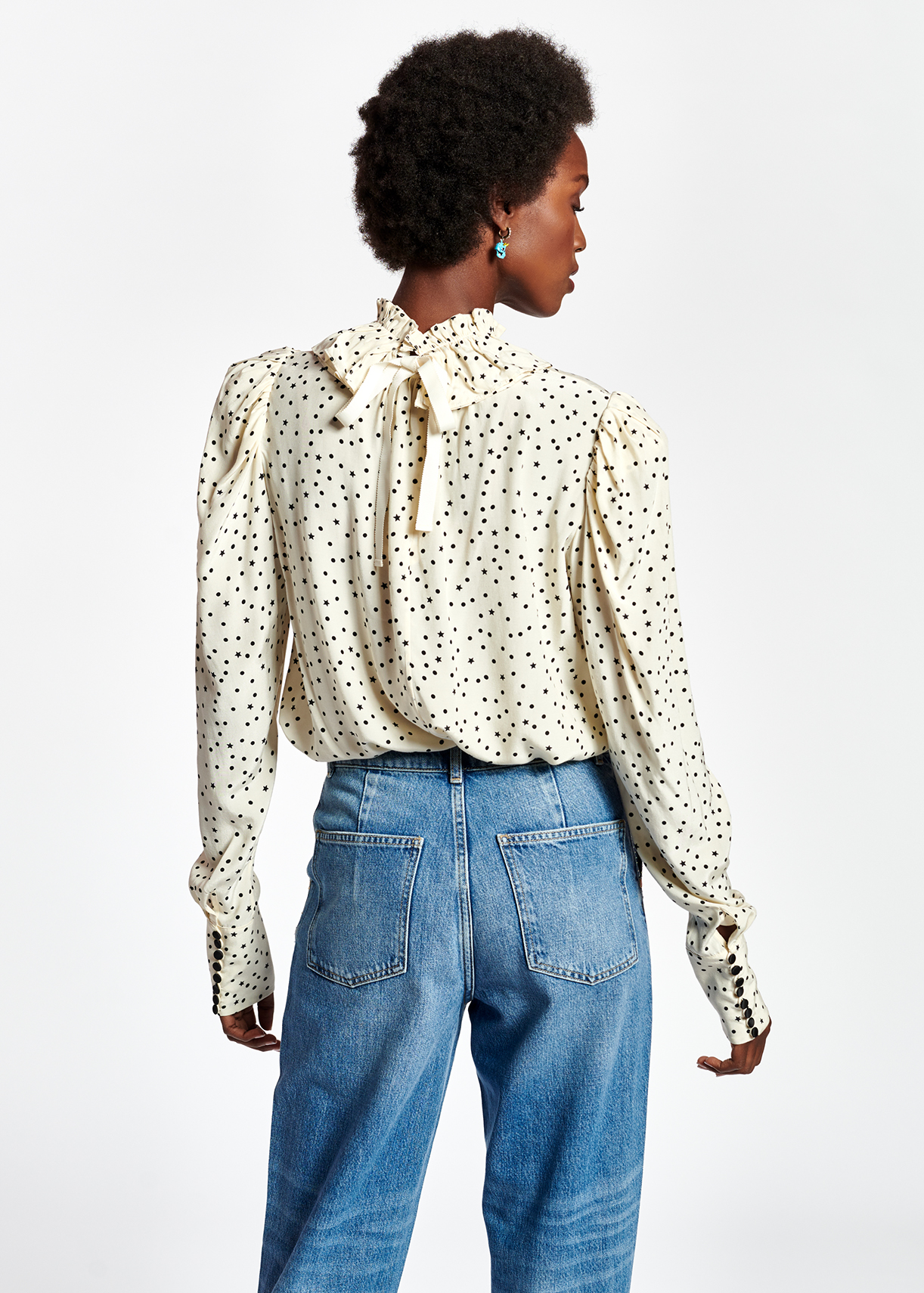 Gebroken witte top met stippen RE—SSENTIEL tweedehands photo 6