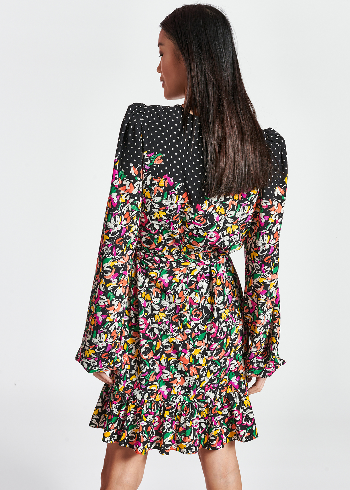 Colorful floral and polka-dot mixed-print dress RE—SSENTIEL second-hand photo 6